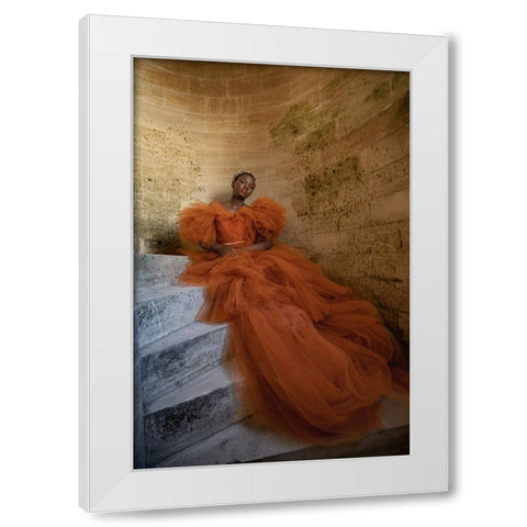 Beauty In Orange 1 White Modern Wood Framed Art Print by Dixon, Colin