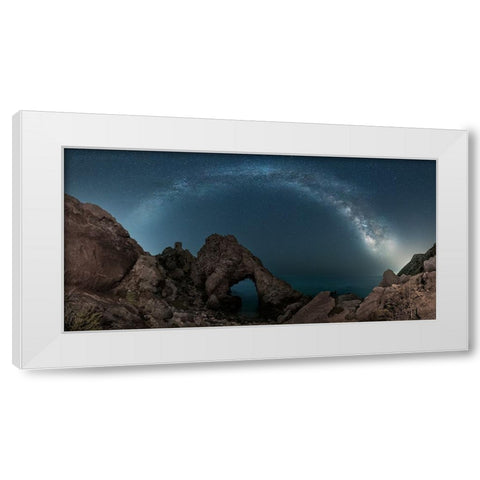 From Another Planet White Modern Wood Framed Art Print by Jose Guillen, Manuel