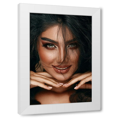 Her Eyes! White Modern Wood Framed Art Print by Behzadi Boroujeni, Amir