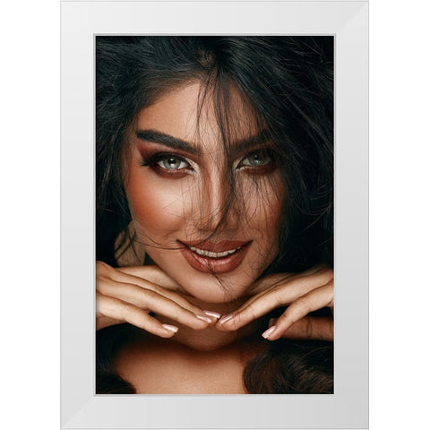 Her Eyes! White Modern Wood Framed Art Print by Behzadi Boroujeni, Amir