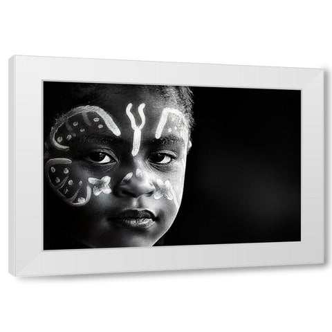 Girl White Modern Wood Framed Art Print by Strelok