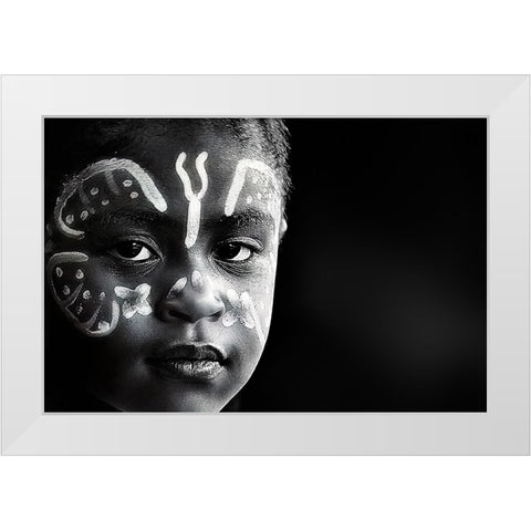 Girl White Modern Wood Framed Art Print by Strelok