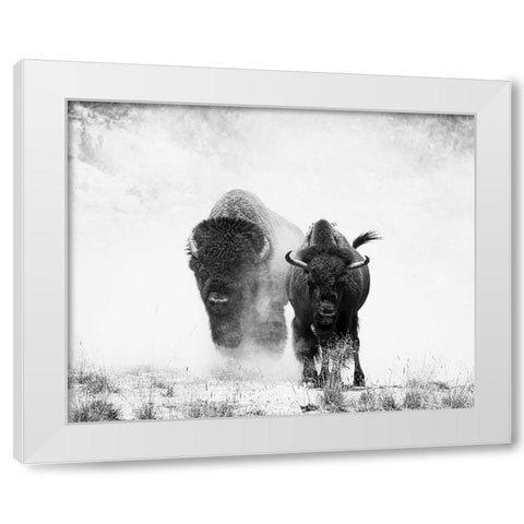 Couple White Modern Wood Framed Art Print by Yu, Wenjin