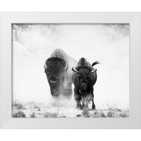 Couple White Modern Wood Framed Art Print by Yu, Wenjin