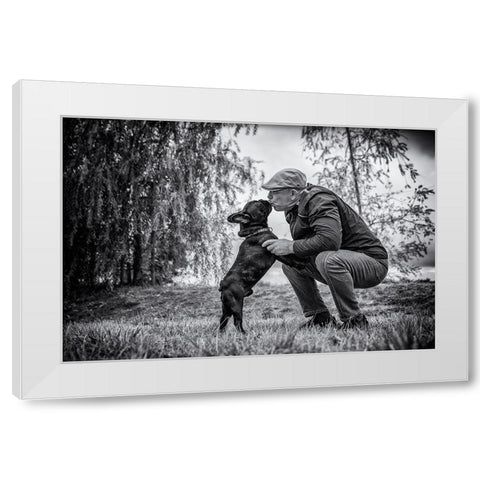 The Best Friend White Modern Wood Framed Art Print by Rebro, Marcel