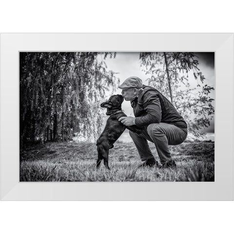 The Best Friend White Modern Wood Framed Art Print by Rebro, Marcel