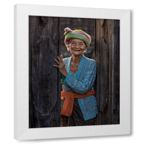 Dadong Wayan White Modern Wood Framed Art Print by Mikael, Fira