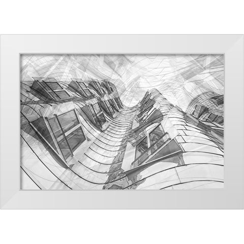 Top Floor Apartments White Modern Wood Framed Art Print by Schleicher-Schwarz, Roswitha