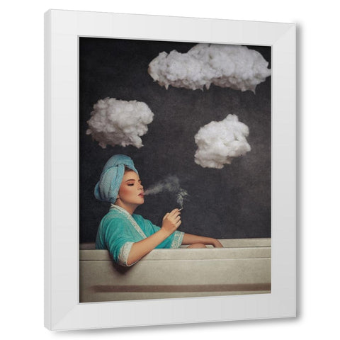 Smoke Out White Modern Wood Framed Art Print by Abdillah, Djayent