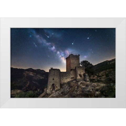 Una Lluvia De Estrellas... White Modern Wood Framed Art Print by Luis Seco, Juan