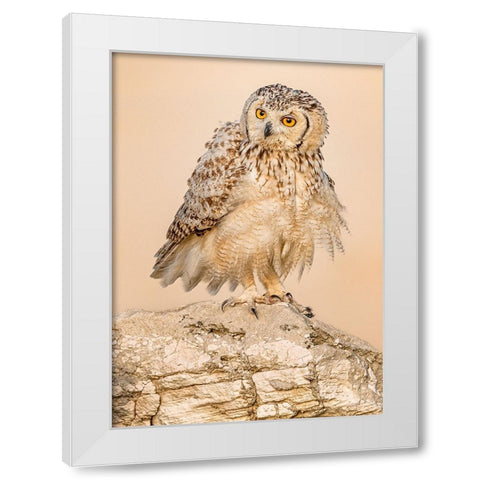 New Hair Cut.! White Modern Wood Framed Art Print by Elkahlawi, Ahmed