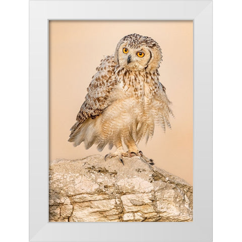 New Hair Cut.! White Modern Wood Framed Art Print by Elkahlawi, Ahmed
