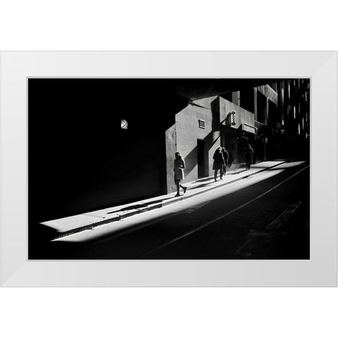 Shadow Of City Life White Modern Wood Framed Art Print by Li Wp, Allan