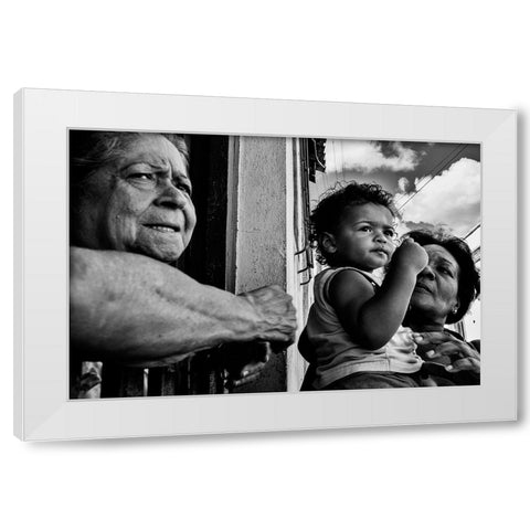 Three Generations White Modern Wood Framed Art Print by Naor, Orna