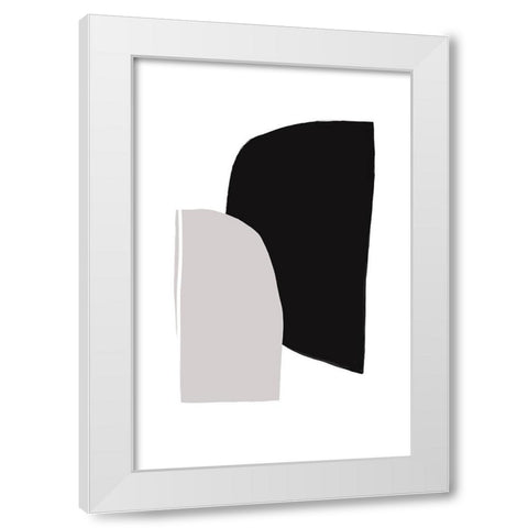 Abstractions No 5 White Modern Wood Framed Art Print by uplusmestudio