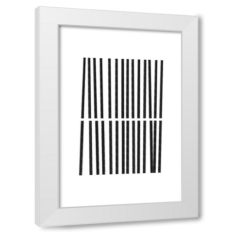 Calming Lines No 2 White Modern Wood Framed Art Print by uplusmestudio
