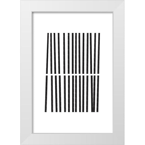 Calming Lines No 2 White Modern Wood Framed Art Print by uplusmestudio