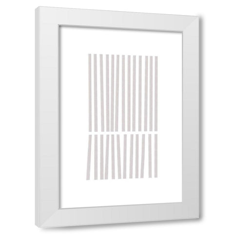 Calming Lines No 3 White Modern Wood Framed Art Print by uplusmestudio