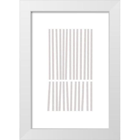Calming Lines No 3 White Modern Wood Framed Art Print by uplusmestudio