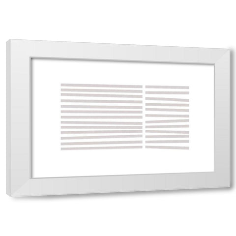 Calming Lines No 3 White Modern Wood Framed Art Print by uplusmestudio