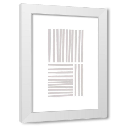 Calming Lines No 4 White Modern Wood Framed Art Print by uplusmestudio