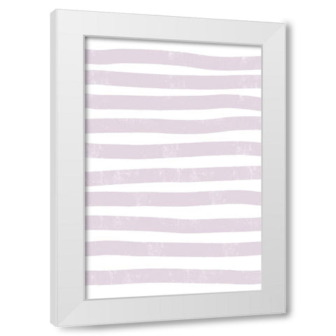 Lilac Lines White Modern Wood Framed Art Print by uplusmestudio