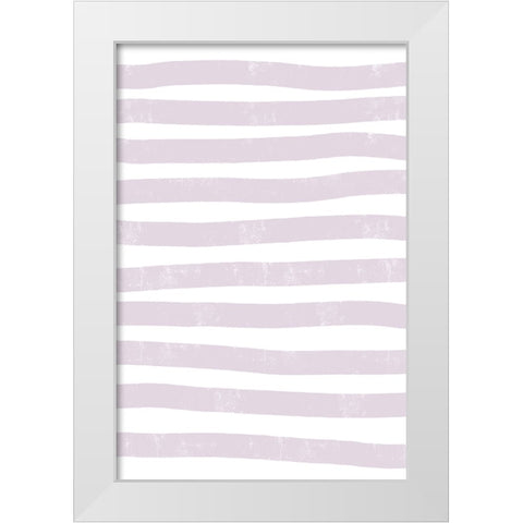Lilac Lines White Modern Wood Framed Art Print by uplusmestudio