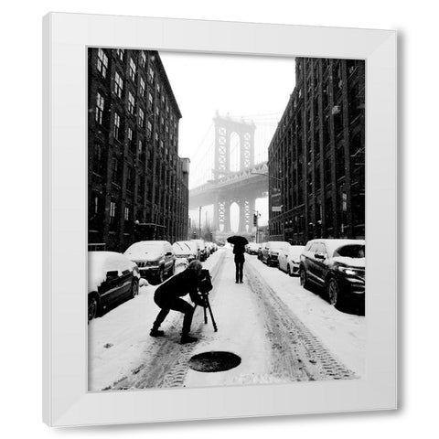 Winter in NYC White Modern Wood Framed Art Print by Lesica, Ivan