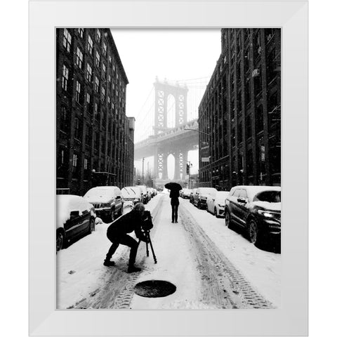Winter in NYC White Modern Wood Framed Art Print by Lesica, Ivan