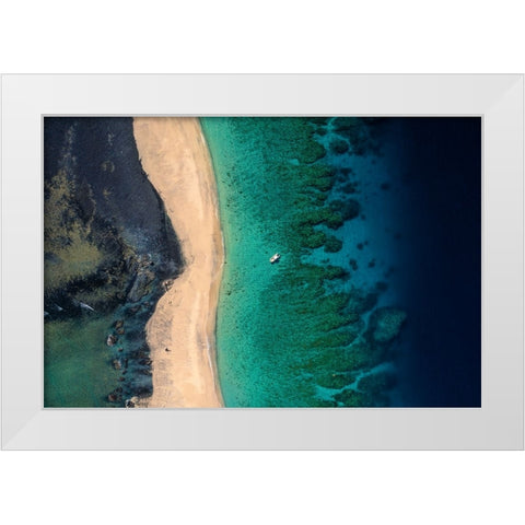 Strat of colors White Modern Wood Framed Art Print by Gabriel, Barathieu