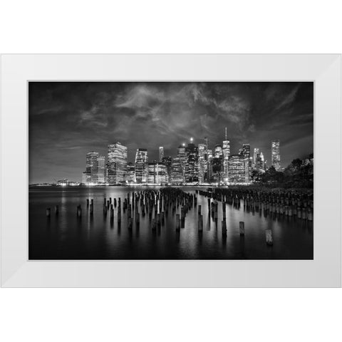 NYC White Modern Wood Framed Art Print by W, Joanna