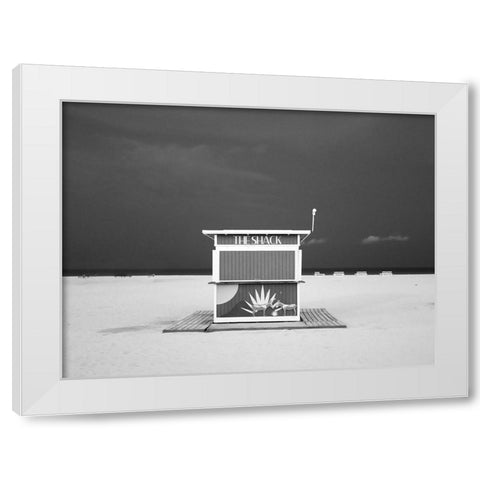 A different Miami Beach at Night 2 White Modern Wood Framed Art Print by Peralta, Adrian