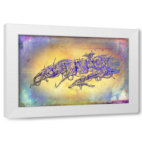 Velocide spaceship White Modern Wood Framed Art Print by Kulik, Rafal