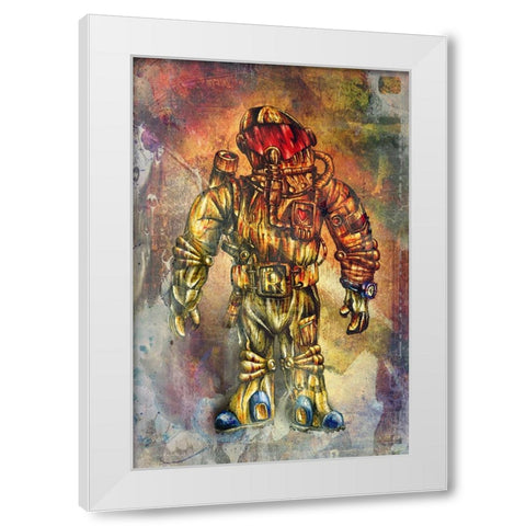 Lunautic at love White Modern Wood Framed Art Print by Kulik, Rafal