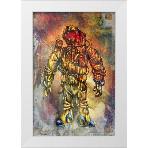 Lunautic at love White Modern Wood Framed Art Print by Kulik, Rafal