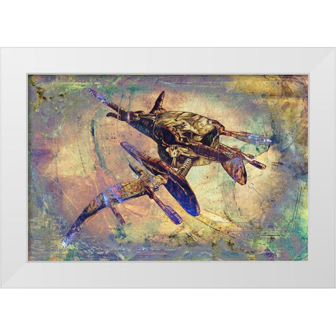 Space ship art White Modern Wood Framed Art Print by Kulik, Rafal