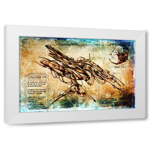 Spaceship Explorer 1 White Modern Wood Framed Art Print by Kulik, Rafal