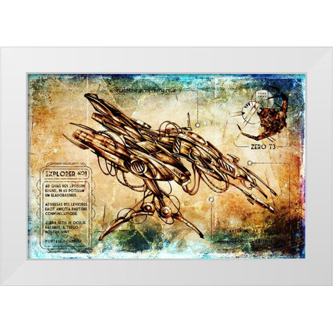 Spaceship Explorer 1 White Modern Wood Framed Art Print by Kulik, Rafal
