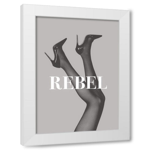 Rebel 2 White Modern Wood Framed Art Print by Pictufy Studio III