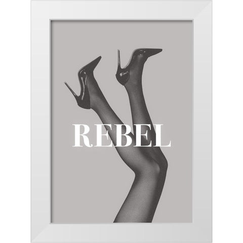 Rebel 2 White Modern Wood Framed Art Print by Pictufy Studio III