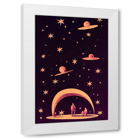 A Galactic Dream White Modern Wood Framed Art Print by Treechild