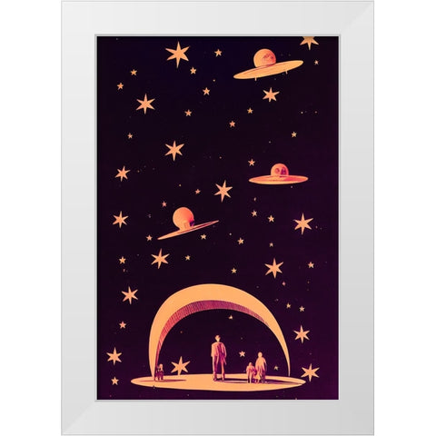 A Galactic Dream White Modern Wood Framed Art Print by Treechild