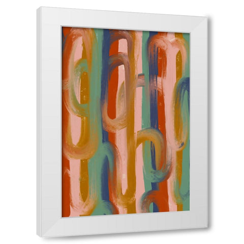 Chains White Modern Wood Framed Art Print by Treechild