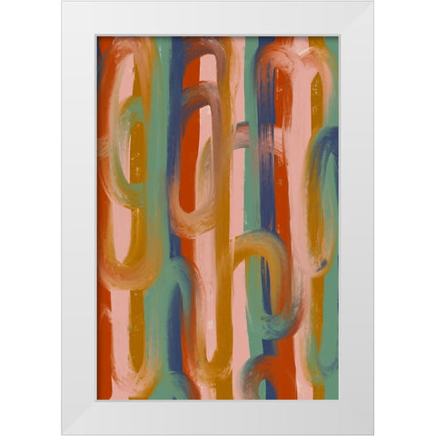 Chains White Modern Wood Framed Art Print by Treechild