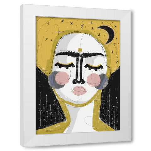 The Goddess Of The Night White Modern Wood Framed Art Print by Treechild
