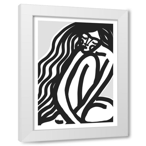 The Silence (Black) White Modern Wood Framed Art Print by Treechild