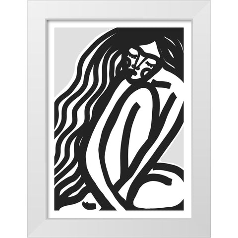 The Silence (Black) White Modern Wood Framed Art Print by Treechild