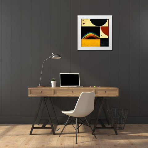 The Space Rainbow White Modern Wood Framed Art Print by Treechild