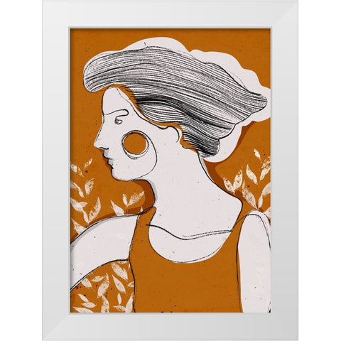 A Day In October White Modern Wood Framed Art Print by Treechild