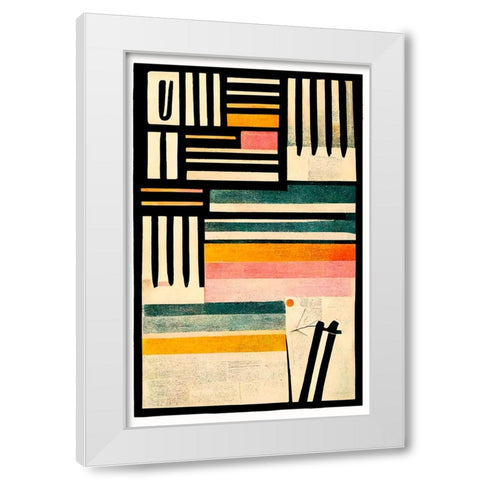 Crossed Lines White Modern Wood Framed Art Print by Treechild